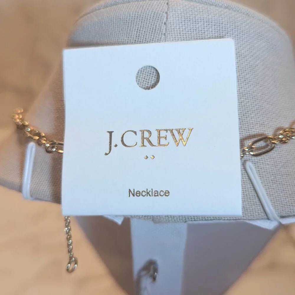 J.Crew Factory Gold Coin and Stone Pendant Necklace